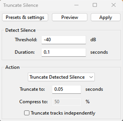 Truncate Silence